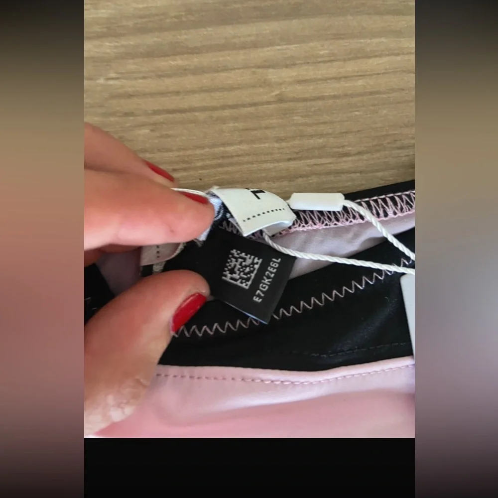 NWT CHANEL Pink&Black Striped Crop Top/bikini top size XS - Picture 6 of 11